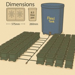 Automatická závlaha bez elektriny pre 80 kvetináčov 8,5L
